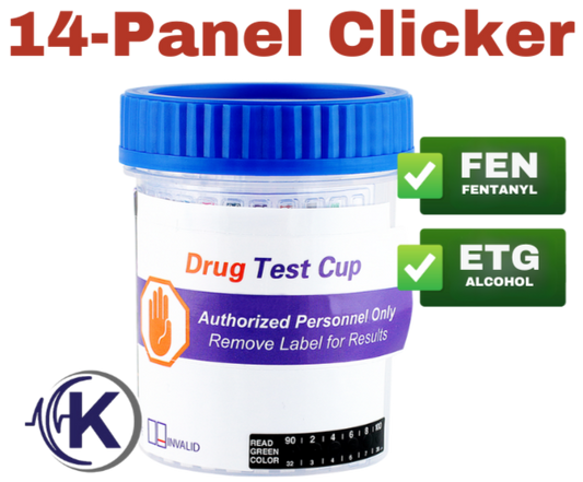 14-Panel Clicker Drug Test Cup W/ETG & FEN (6145EF1)