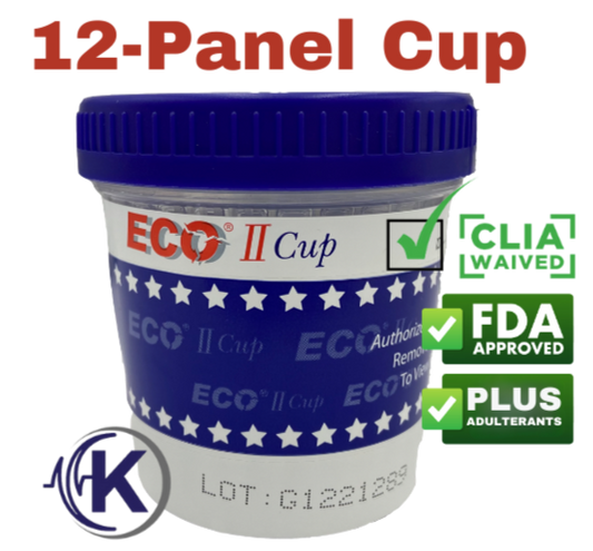 12-Panel ECO-II Drug Test Cup W/ ADU CLIA WAIVED (13124 W/AD)