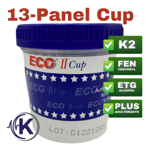 13-Panel ECO-II Drug Test Cup W/ ETG, K2, FEN, & ADU (37124)