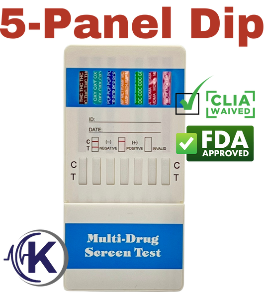 5 Panel Dip Card, CLIA Waived (W254)