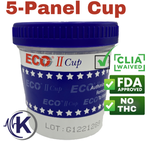 5-Panel ECO-II Drug Test Cup NO THC CLIA WAVED (4254)