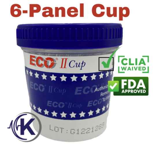 6-Panel ECO-II Drug Test Cup CLIA WAVED (264)