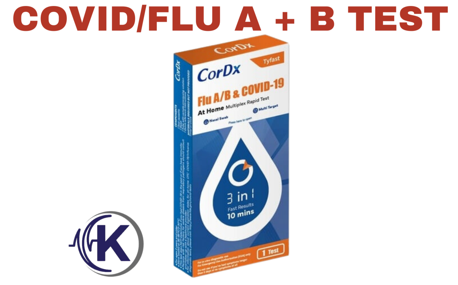 CorDx TyFast Flu A/B & Covid-19, 3 in 1 (At Home) – Kay Scientific